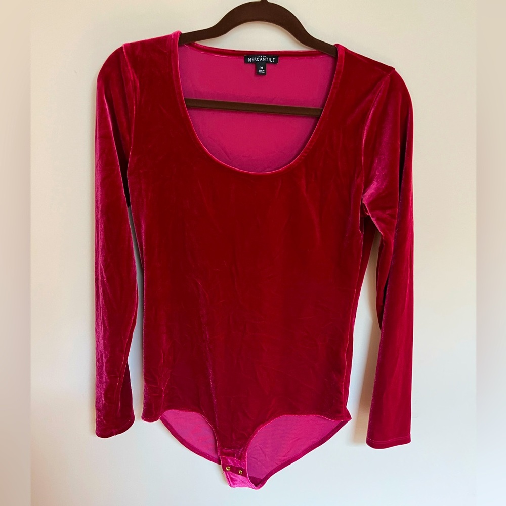 Jcrew mercantile red velvet bodysuit
